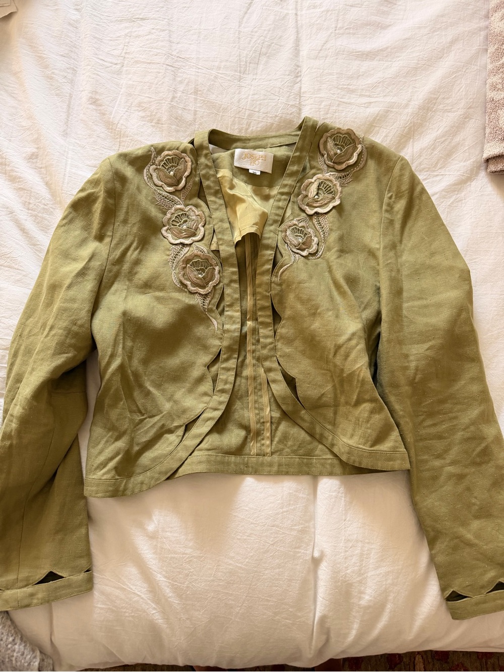 Embroidered Olive Green Women's Jacket